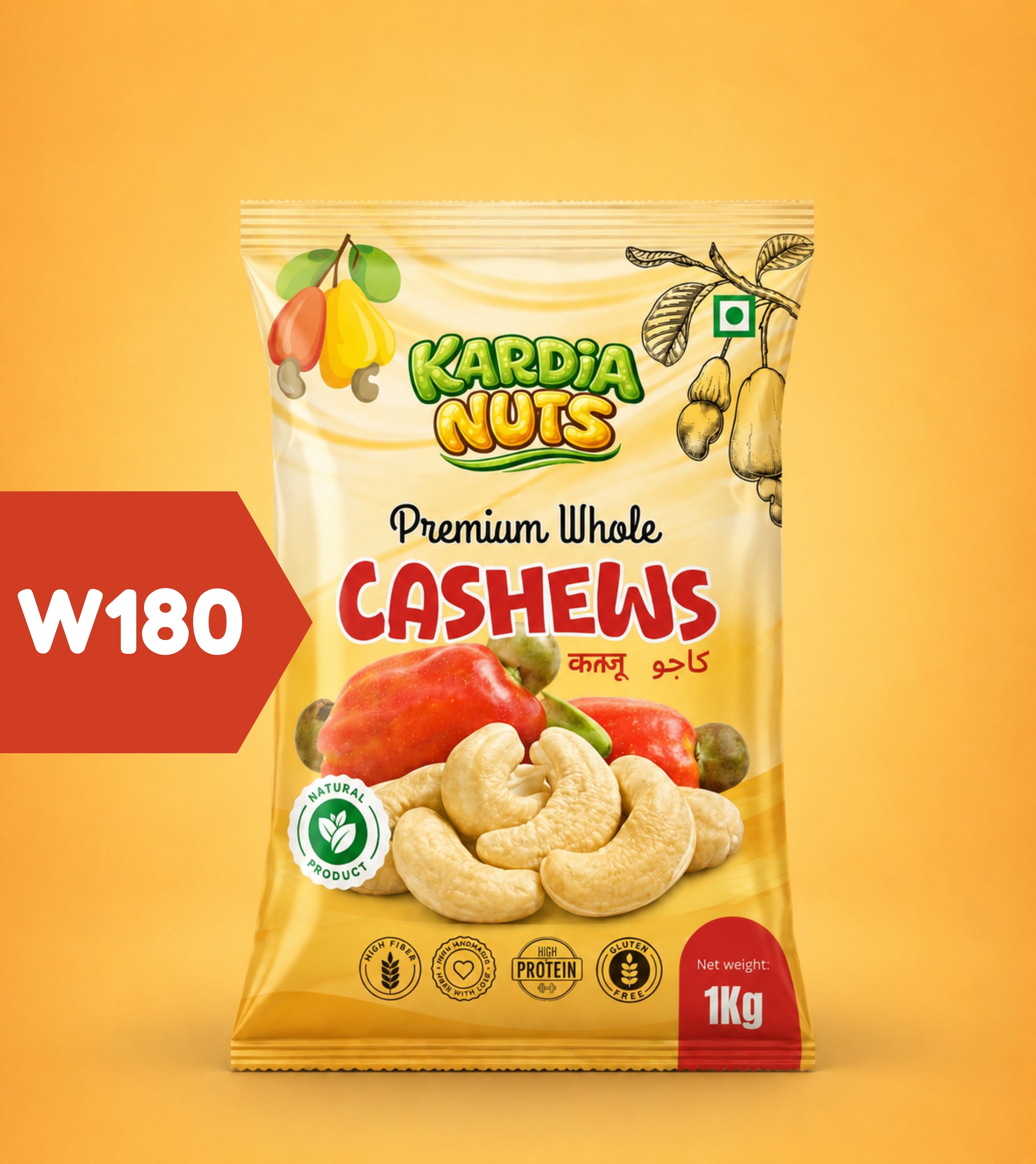 Kardia Nuts Royal Whole Cashews (W180)