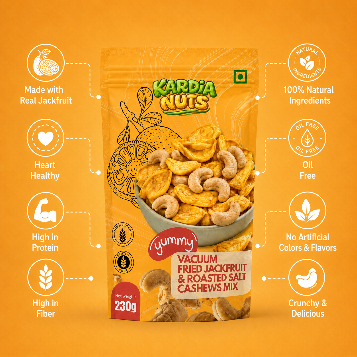 Vacuum Fried Jackfruit & Roasted Salt Cashews Mix