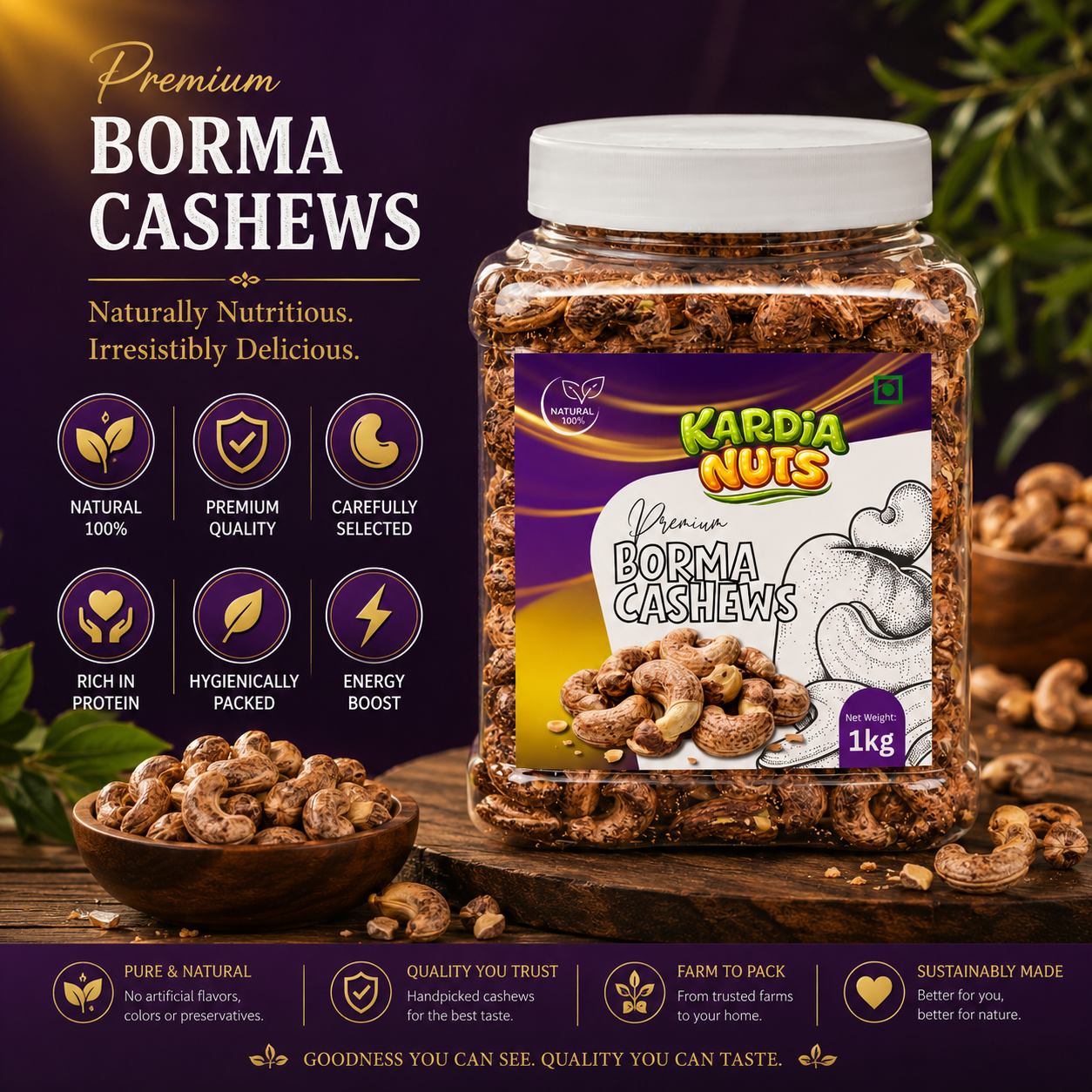 Kardia Premium Borma Cashews | Kaju