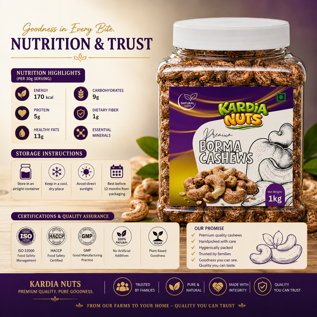 Kardia Premium Borma Cashews | Kaju