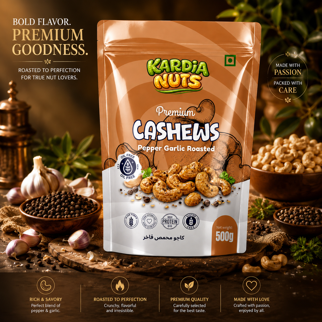 Pepper Garlic Roasted Cashews