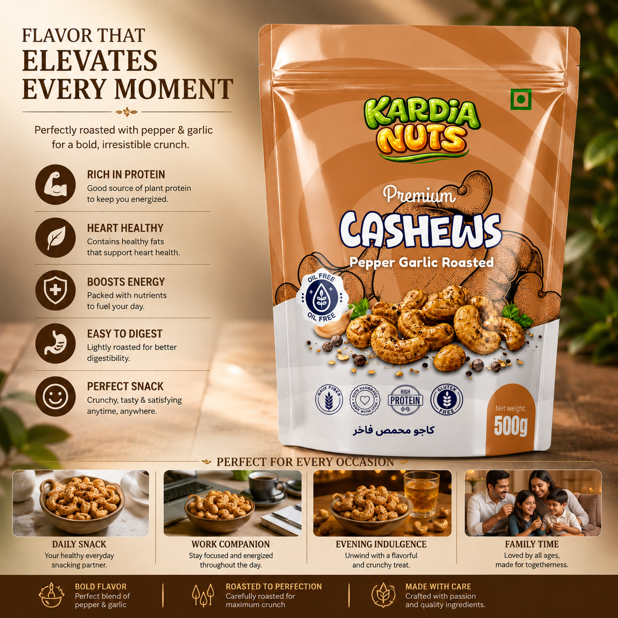Pepper Garlic Roasted Cashews