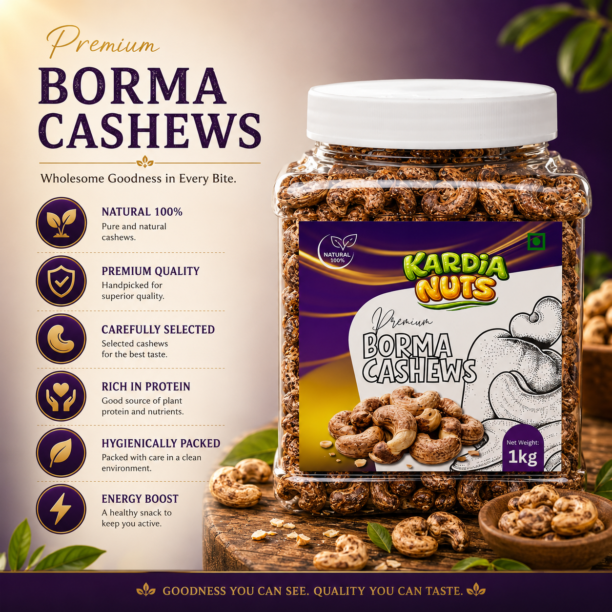 Kardia Premium Borma Cashews | Kaju