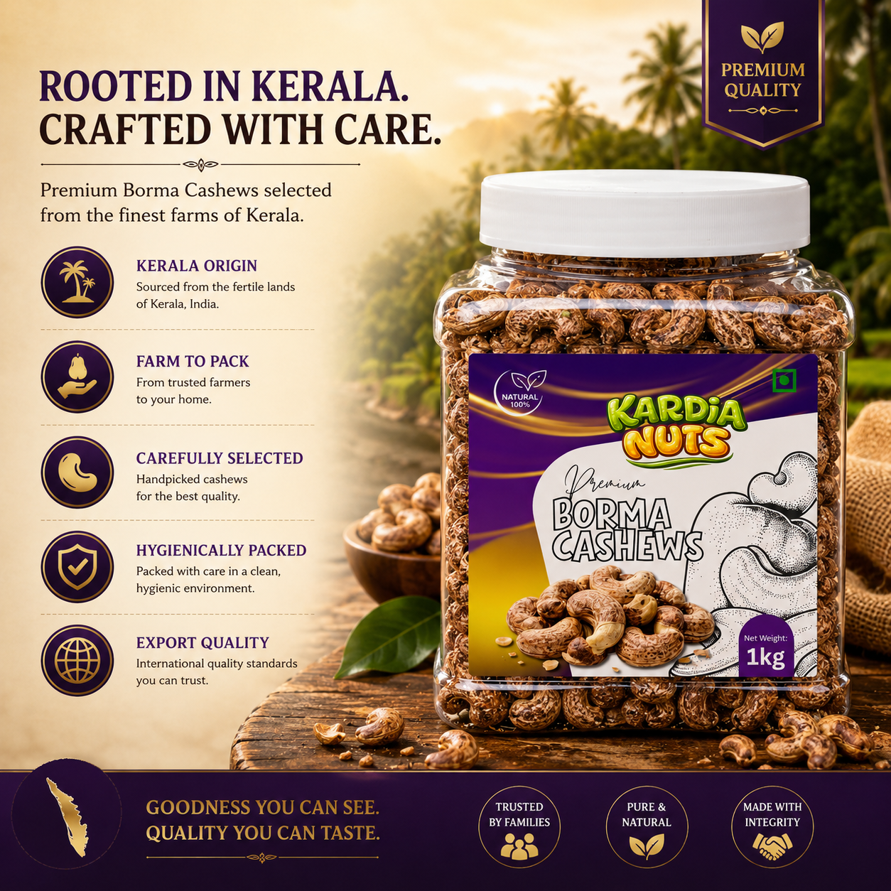 Kardia Premium Borma Cashews | Kaju