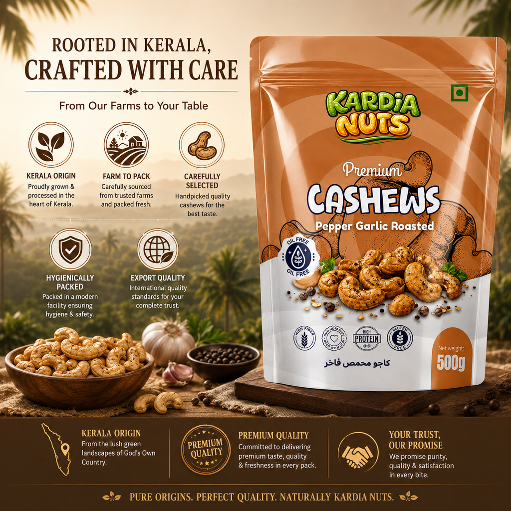 Pepper Garlic Roasted Cashews