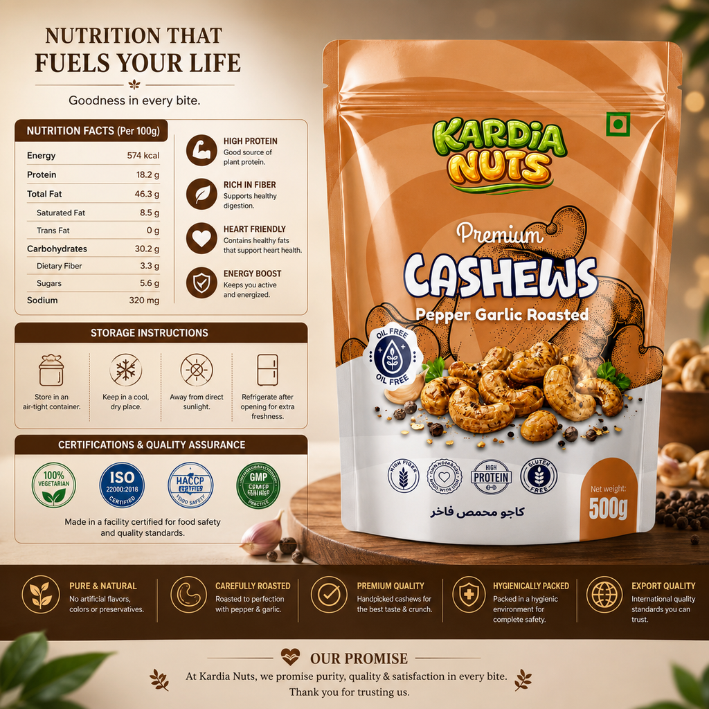 Pepper Garlic Roasted Cashews