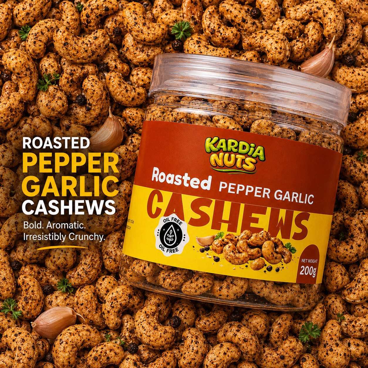 Pepper Garlic Roasted Cashews 200g