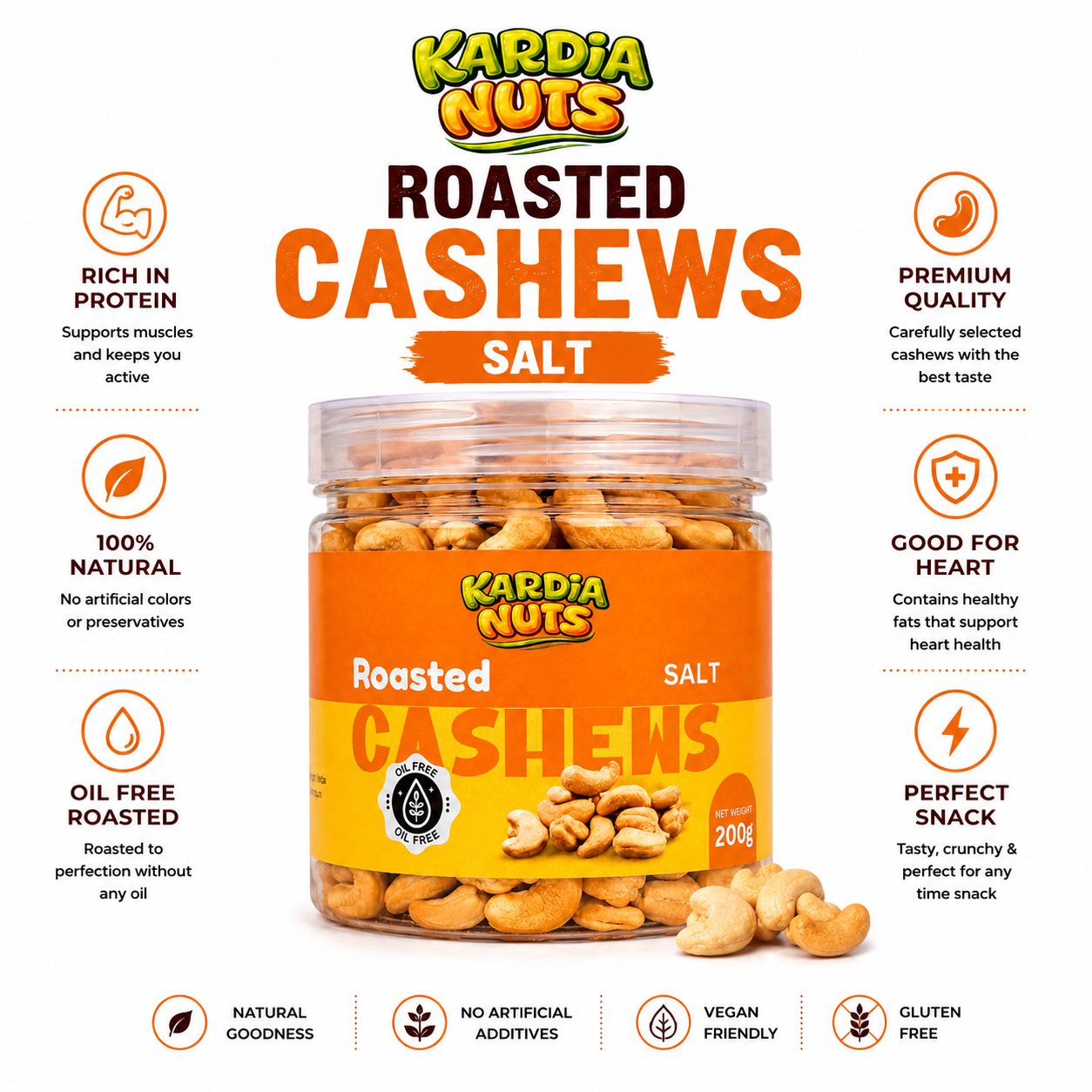 Roasted salt Cashews 200g