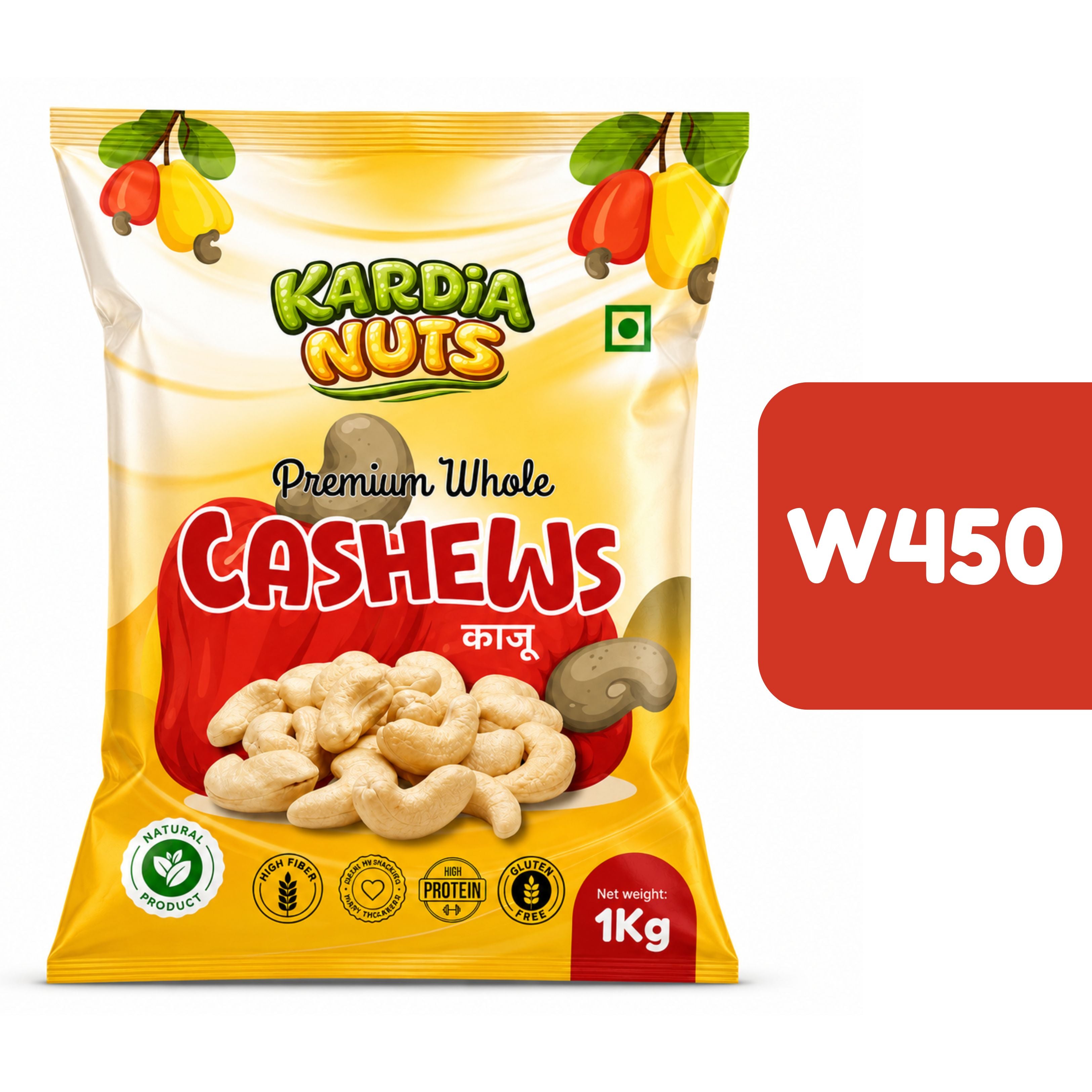 Kardia Selected Whole Cashews | Kaju (W450)