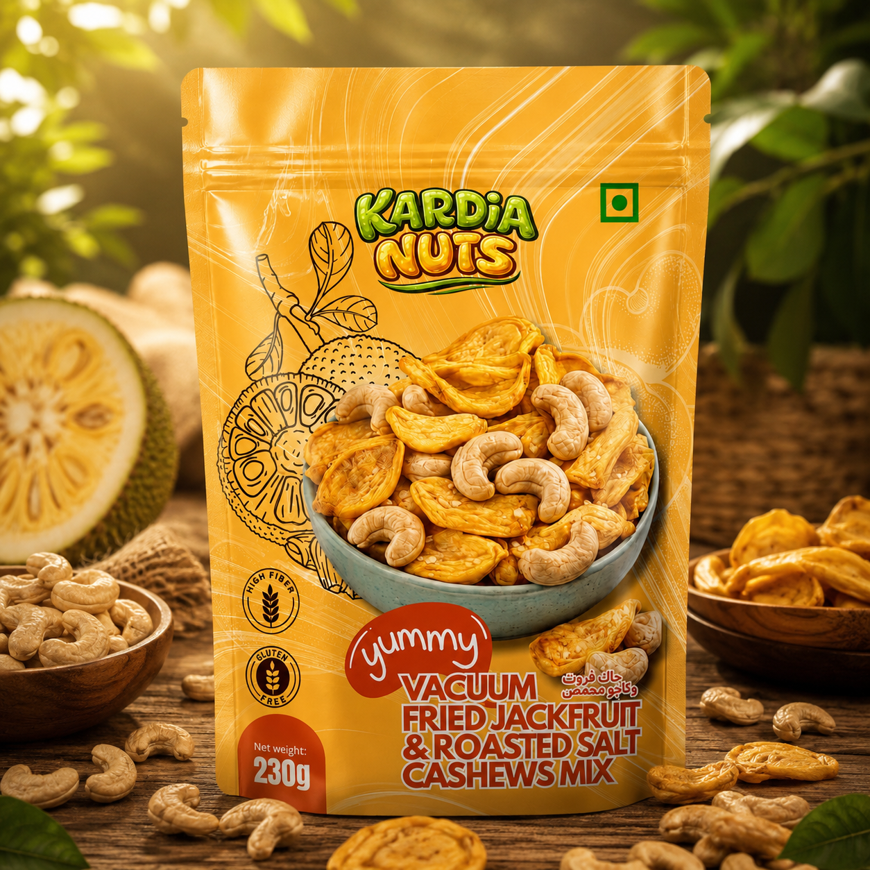 Kardia Vacuum Fried Jackfruit & Roasted Salt Cashews Mix