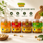 Kardia Nuts 4-in-1 Premium Flavoured Cashew Combo Pack (800g - 4 x 200g PET Bottles) | Ghee Roast, Chilli 
Roast, Pepper Garlic & Roasted Salted Cashews